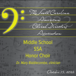 2022 (October) SC ACDA Middle School SSA Honor Choir – Video Download