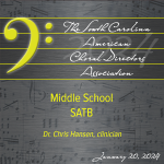 SC ACDA Middle School SATB Honor Choir – Digital Audio Download