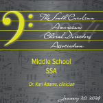 SC ACDA Middle School SSA Honor Choir – Digital Audio Download